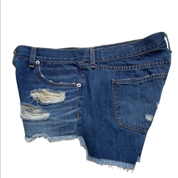 Rag & Bone Distressed Blue Denim Womens Shorts Sz 27 - Picture 5 of 5
